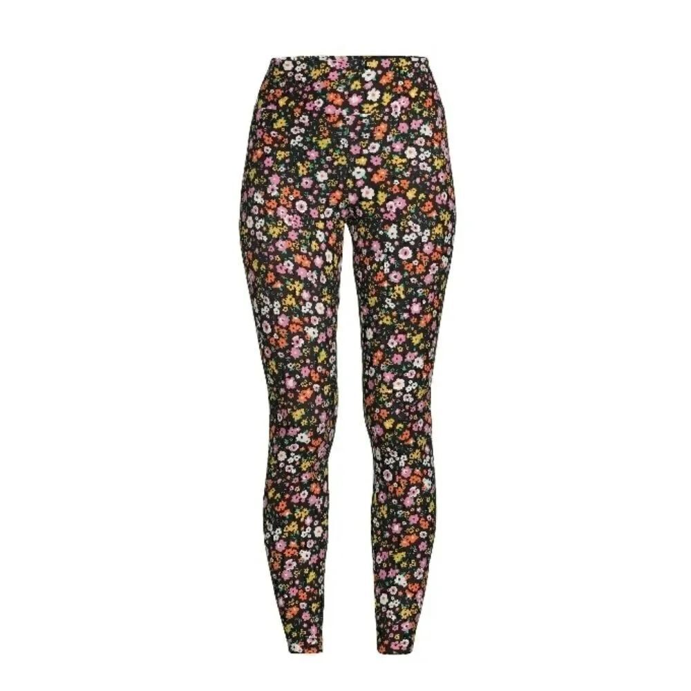 Women's Junior’s Soft Printed Sueded Ankle Leggings Size M